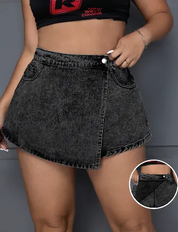 Fusta pantalon SHEIN CURVE, gri inchis