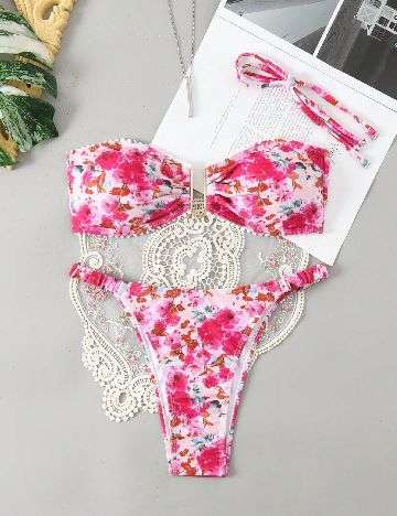 Costum de baie SHEIN, floral print