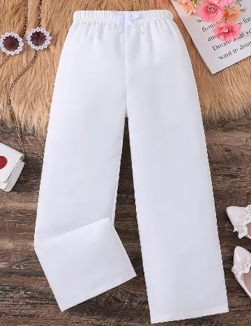 Pantaloni Shein Kids, alb