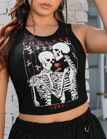 Top SHEIN CURVE, negru