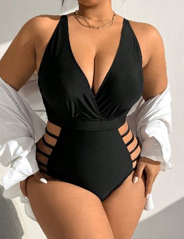 Costum de baie SHEIN CURVE, negru