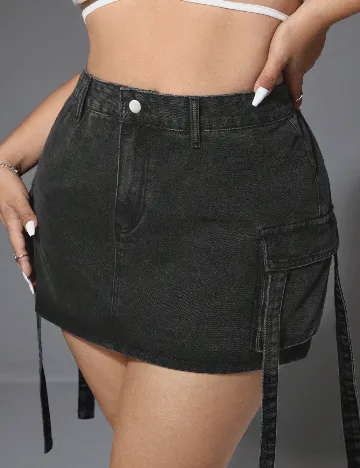 Fusta SHEIN CURVE, negru