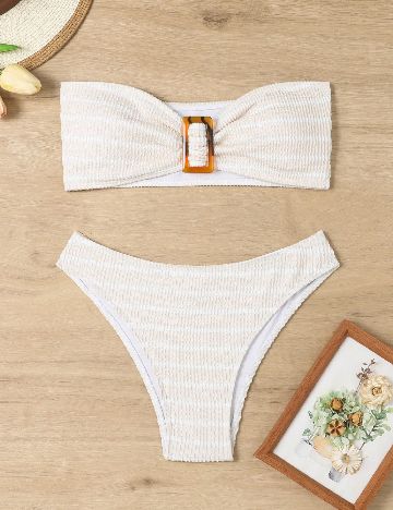 Costum de baie SHEIN, crem