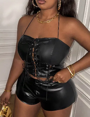 Top SHEIN CURVE, negru