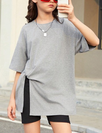 Tricou Shein Kids, gri