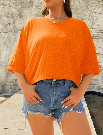 Tricou Oversize SHEIN CURVE, portocaliu