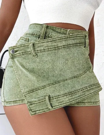 Fusta pantalon SHEIN, verde deschis