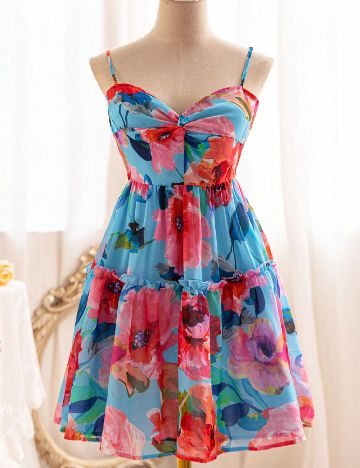 Rochie scurta SHEIN, floral print