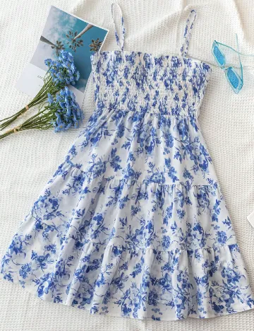 Rochie scurta SHEIN, alb/albastru