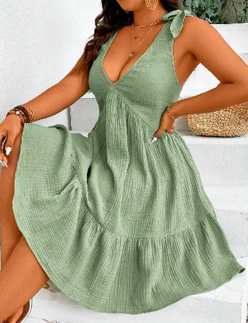 Rochie medie SHEIN CURVE, verde