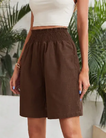 Pantaloni scurti SHEIN, maro deschis