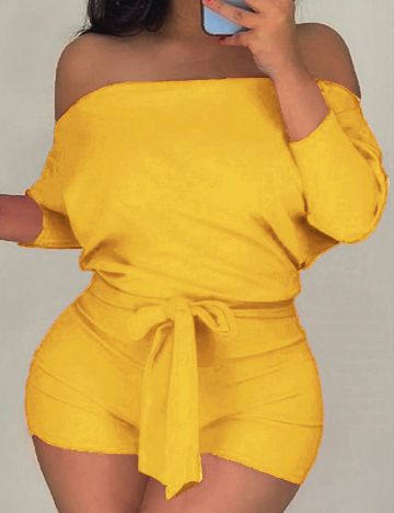 Salopeta SHEIN CURVE, galben