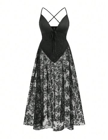 Rochie lunga SHEIN CURVE, negru