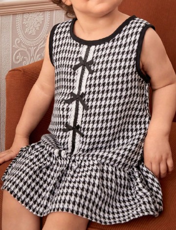 Rochie scurta Shein Kids, alb/negru