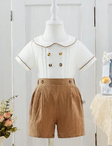 Compleu Shein Kids, alb/maro