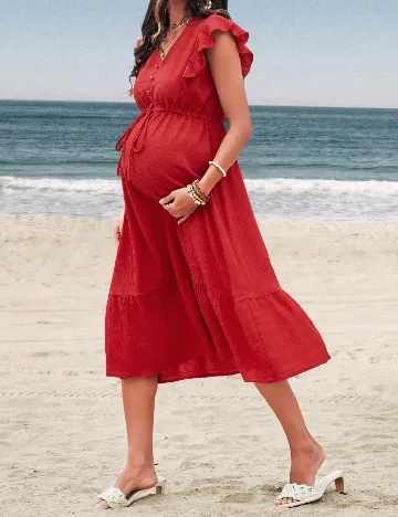 Rochie medie SHEIN Maternity, rosu