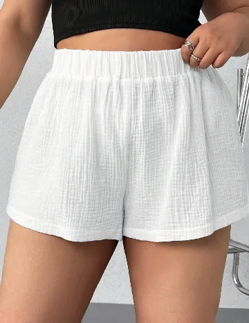 Pantaloni scurti SHEIN CURVE, alb