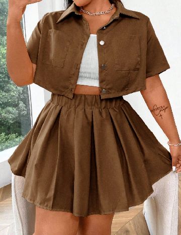 Compleu SHEIN CURVE, maro