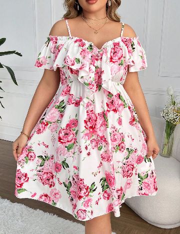 Rochie scurta SHEIN CURVE, floral print