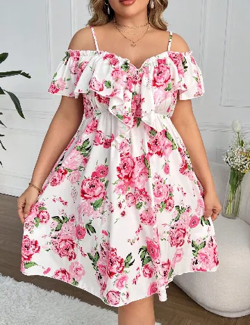 Rochie scurta SHEIN CURVE, floral print