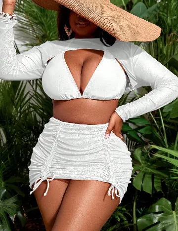 Compleu De Plaja SHEIN CURVE, alb