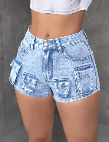 Pantaloni scurti SHEIN, albastru