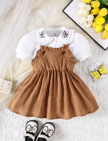 Compleu Shein Kids, alb/maro