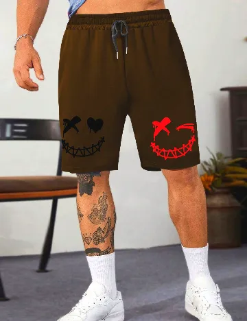 Pantaloni scurti SHEIN Plus Size Men, maro