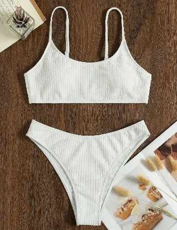 Costum de baie SHEIN, alb