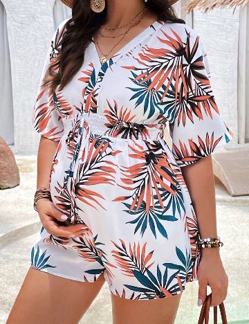 Salopeta SHEIN Maternity, alb