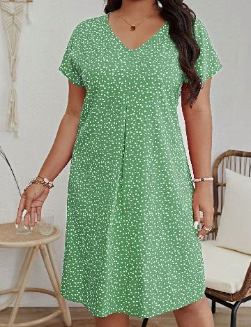 Rochie scurta Emery Rose Curve, verde