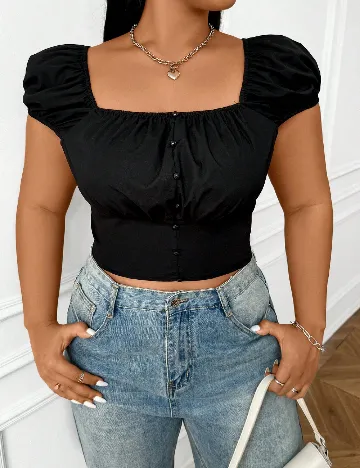 Top SHEIN CURVE, negru