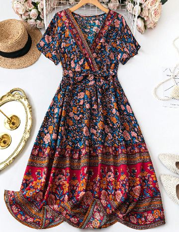 Rochie lunga SHEIN CURVE, floral print