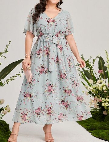 Rochie lunga SHEIN CURVE, floral print