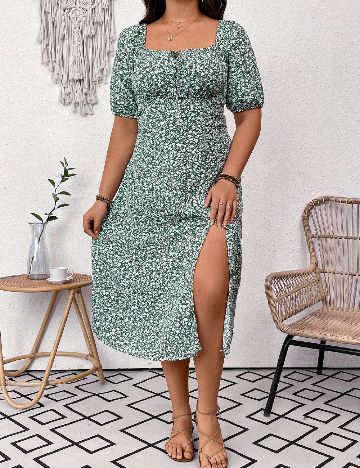 Rochie medie SHEIN CURVE, verde