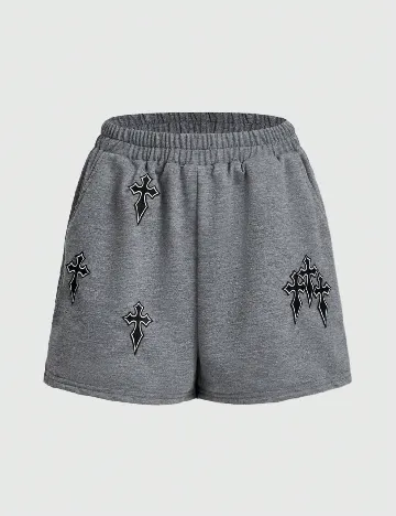 Pantaloni scurti Romwe, gri