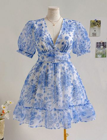 Rochie scurta SHEIN CURVE, albastru