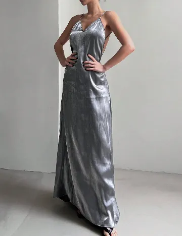 Rochie lunga Dazy, gri