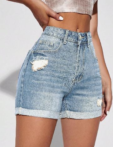 Pantaloni scurti SHEIN, albastru