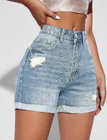 Pantaloni scurti SHEIN, albastru