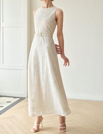 Rochie lunga MOTF, ecru