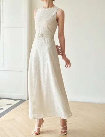 Rochie lunga MOTF, ecru