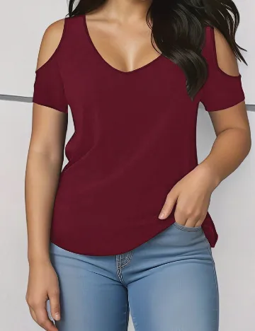 Tricou SHEIN CURVE, grena