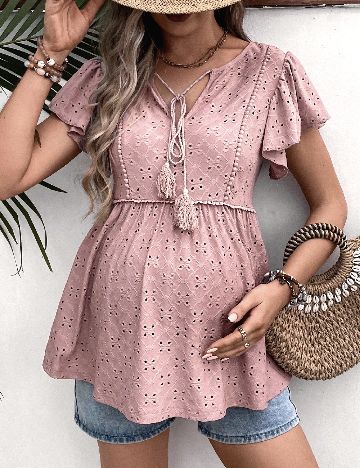 Bluza SHEIN Maternity, roz pudra