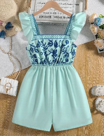 Salopeta Shein Kids, turcoaz