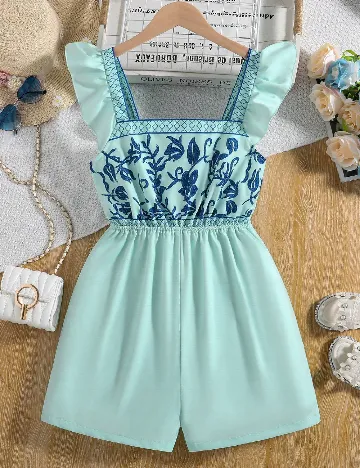 Salopeta Shein Kids, turcoaz