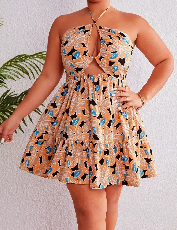 Rochie scurta SHEIN CURVE, somon