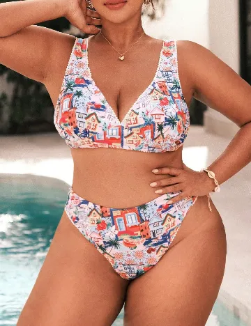 Costum de baie SHEIN CURVE, mix culori