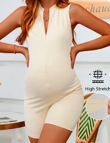 Salopeta SHEIN Maternity, crem