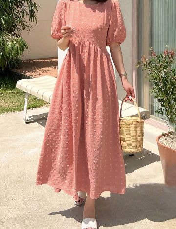 Rochie lunga Dazy, roz